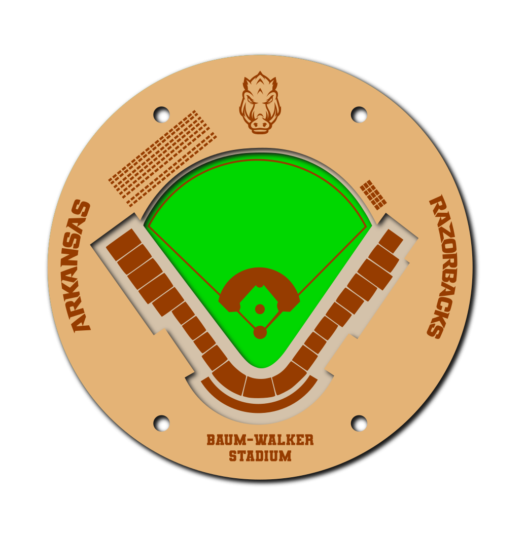 University of Arkansa Baseball Coaster SVG