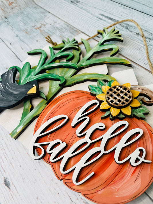 DIY KIT Hello Fall Pumpkin sign