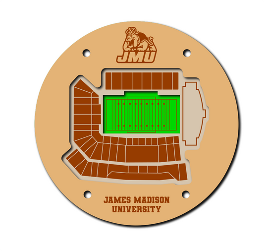 James Madison University Stadium 5" Coaster SVG