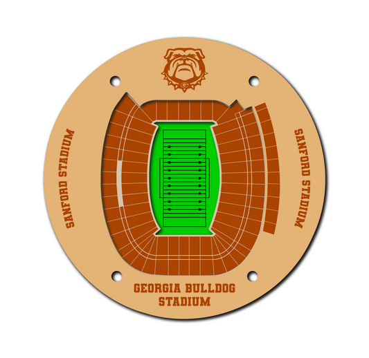 Georgia Bulldog Stadium Coaster SVG