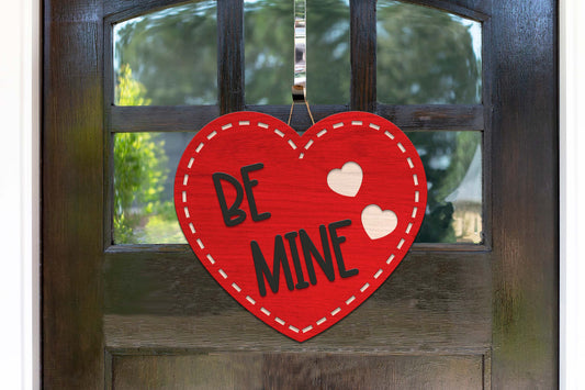 Be Mine Stitched Door Sign