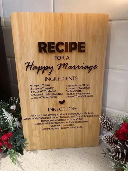 Recipe for a Happy Marriage Cutting Board